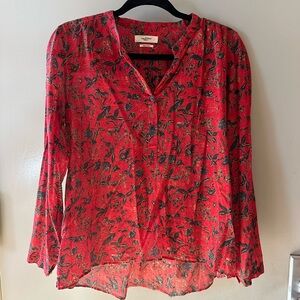 Isabel Marant Ètoile size 36 red floral sheer top blouse